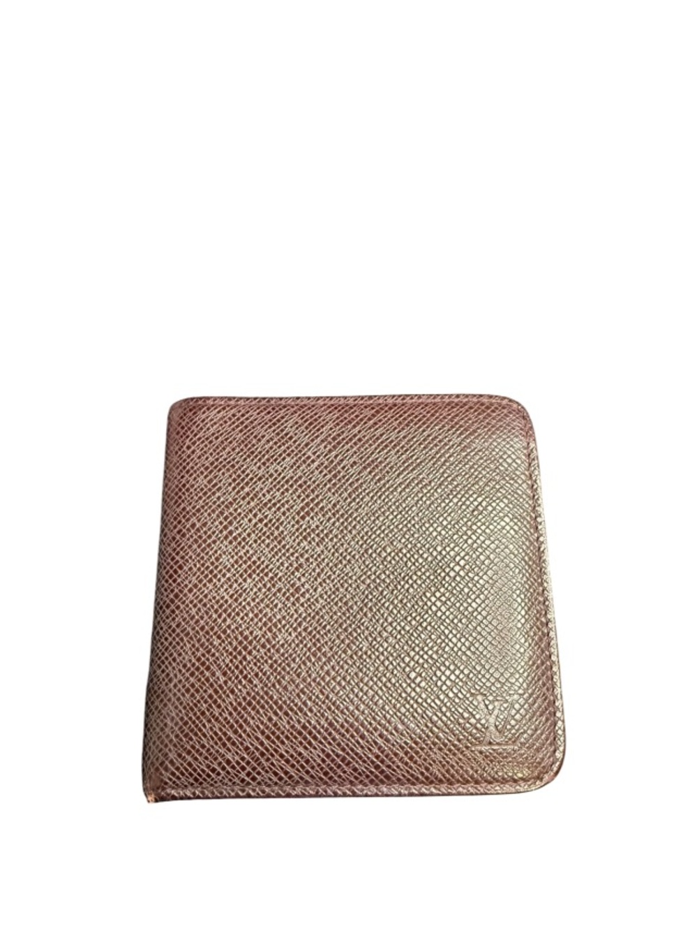 LOUIS VUITTON - DARK BROWN BURGUNDY TAIGA PORTE BILLETS MONNAIE ZIP WALLET